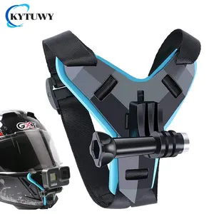 Kytuwy Helm Motor Superhero Dudukan Kamera, Aksesori Helm Berkendara dengan Tali Dagu Pemasangan untuk Kamera GoPro Hero