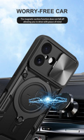 Coque de protection hybride antichoc avec anneau support et béquille pour iPhone 17 Air, 18 Pro Max, 16 Plus, 15, 14, 13, 12, 11