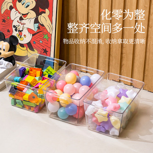 Acrylic Storage Box Rectangle No Lid For Desk Office Student Organize Toys Books Documents Small Medium Large Size - Product Image 1