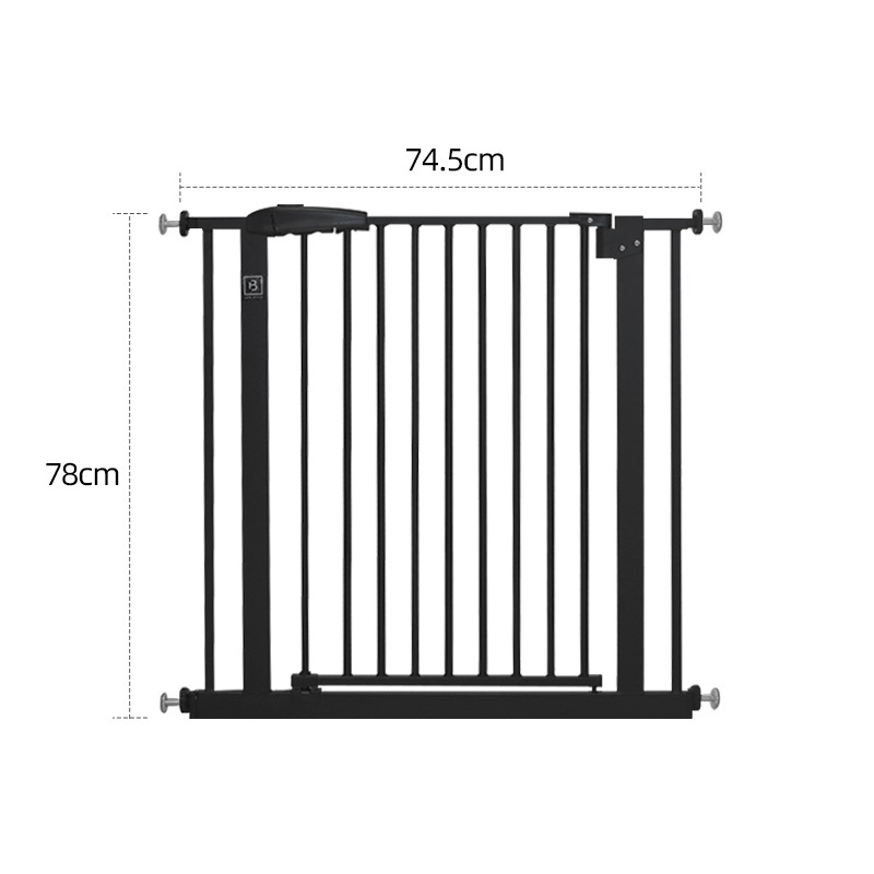 Rail de porte noir de 78 cm de hauteur - écart de 35