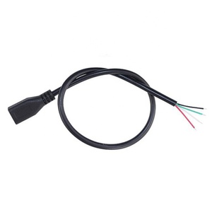 Cavo Connettore <span class=keywords><strong>Micro</strong></span> <span class=keywords><strong>USB</strong></span> Maschio/Femmina a <span class=keywords><strong>2</strong></span> Pin/4 Pin con Estremità a Filo Aperto a <span class=keywords><strong>2</strong></span>/4 Conduttori per Ricarica e Trasferimento Dati - Product Image 6