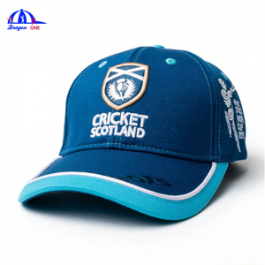 Casquette de baseball personnalisée avec broderie de cricket, logo <span class=keywords><strong>3D</strong></span>, chapeau de sport avec passepoil contrastant, visière incurvée réglable à double couche - Product Image 1