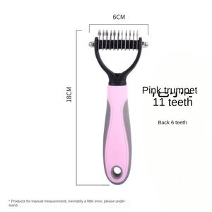 Fonte all'ingrosso di plastica eco-friendly transfrontaliera per cani pettine con nodo aperto spazzole per la depilazione forniture per animali domestici - Product Image 4