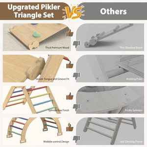 Estructura de escalada interior de madera maciza para niños pequeños, conjunto plegable Montessori para gimnasio infantil o sala de estar, muebles para bebés - Product Image 6