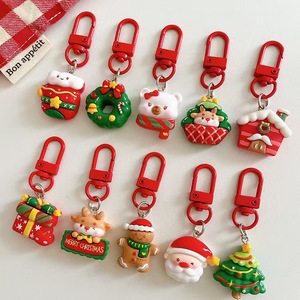 Porte-clés en résine PVC de Noël, motif Père Noël mignon, cadeau léger, accessoire de décoration pour sac à dos, meilleur ami - Product Image 1
