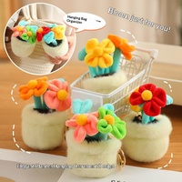 Bouquet de fleurs artisanal Xiaohong pour les frères, jouet en polyester, cadeau unisexe avec pendentifs orange, rose et jaunes, plante