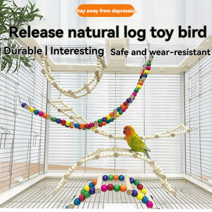Özelleştirilmiş <span class=keywords><strong>2026</strong></span> Trendi Çevre Dostu Doğal Çam Ahşap Papağan Çiğneme Oyuncakları Seti Yem Arama Kafesi Asılı Zihinsel Stimülasyon Toptan Satış - Product Image 3