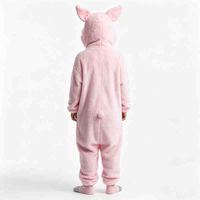 Combinaison en peluche cochon rose mignonne pour adultes, combinaison douce et moelleuse pour cosplay animal, costume d'Halloween et déguisement de fête