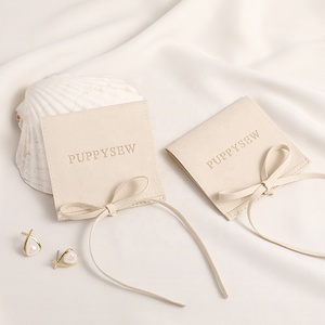 Puppysew Sợi Nhỏ Đồ Trang Sức <span class=keywords><strong>Pouch</strong></span> Túi Nhung Đồ Trang Sức Túi Vòng Đeo Tay Vòng Cổ Bao Bì Phong Bì <span class=keywords><strong>Pouch</strong></span> Với Logo - Product Image 4