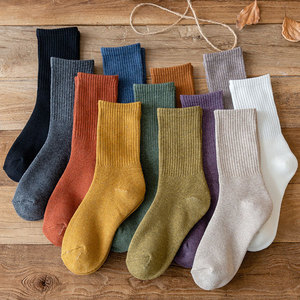 Women's Mid Calf Thermal Socks Cotton Warm Winter Floor Socks Solid Color Korean Style <strong>Maternity</strong> Socks - Product Image 1