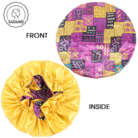 Fournisseurs de motifs Ankara africains personnalisés Bonnet de cheveux en dentelle à double épaisseur tendance colorée par sublimation féminine //
