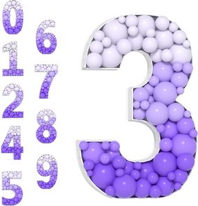 <strong>Large</strong> Marquee Light up <strong>Numbers</strong> Mosaic Balloons Frame Pre-Cut Thick Frame <strong>Foam</strong> Cardboard <strong>Numbers</strong> for Party Decoration Birthday - Product Image 1