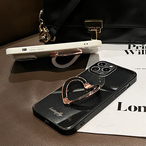 2022 nuova custodia per telefono in TPU placcato in <span class=keywords><strong>oro</strong></span> con supporto per cuore amore per <span class=keywords><strong>iPhone</strong></span> <span class=keywords><strong>11</strong></span> 12 13 Pro Max - Product Image 5