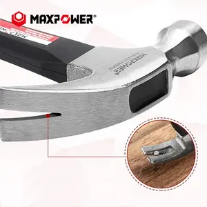 MAXPOWER Stahlkopf-Hammer Reißklauenhammer 20 Unzen mit Glasfaser-Griff