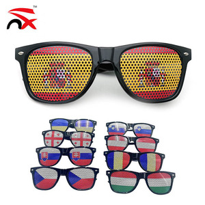 Nx Durable Plastic National Country Spain Mexico Canada Brazil Flag Sticker Custom Sunglasses Sports Football Fan Promotional