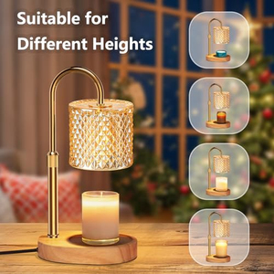 Lampe chauffe-bougie électrique à changement de couleur, design métallique, pour une ambiance de chevet - Product Image 5