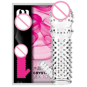 Manchon de préservatif en silicone à pointes de cristal G Point pour homme - Product Image 3