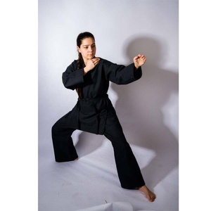 PIHA SPORTS Custom Women Black Ninjutsu/bujinkan/karate Gi Training Uniform with <b>Elastic</b> Band & <b>Lace</b>-up Closure - Product Image 2