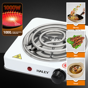 Plaque chauffante électrique simple HALEY 1000W, portable, en fer, pour comptoir de cuisine, avec boîtier métallique, pour usage domestique - Product Image 3