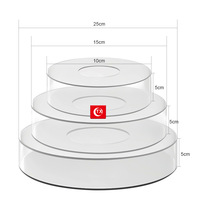 Plateau à gâteau rond en acrylique transparent, support de présentation remplissable DIY, vente en gros pour la décoration de table de dessert de mariage ou de fête