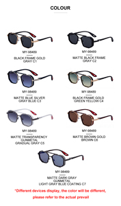 Gafas de sol KAJILA estilo punk, diseño personalizado con logotipo, montura rectangular de <span class=keywords><strong>doble</strong></span> viga con bisagras de resorte, protección UV400, para hombre. - Product Image 5