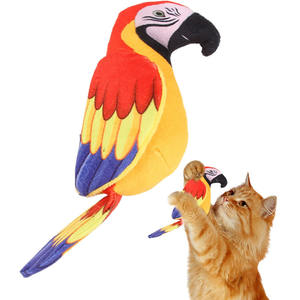 B962 Interactieve Zingende Vogel Katten Speelgoed Pluche Huisdier Spellen Geluid Papegaai Simulatie Spelen Training Oefening Jagen Mentale Vogel Speelgoed - Product Image 1