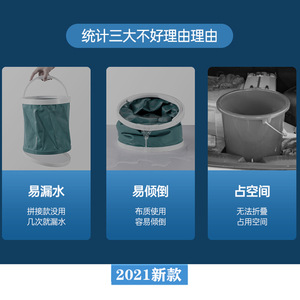 Cubo de agua portátil plegable, nailon, resistente al agua, para pesca, uso al aire libre, 1 unidad - Product Image 4