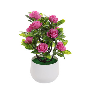 Planta de Rosa Artificial en Maceta, Decoración de 23 cm de Altura, Flores de Plástico para Decoración de Bodas y Hogar - Product Image 4