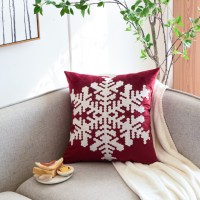Tipo di natale modello di alce di neve federa rossa camera da letto divano federa federa di natale federa per ricamo