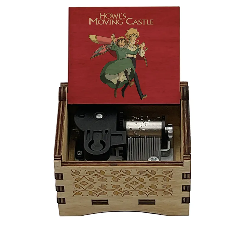 Houten Liquideren Muziekdoos Merry-Go-Round Van Leven Howl 'S Moving Castle Kids Mechanische Speelgoed Vriendin kerst 56 Nieuwe Jaar Cadeau