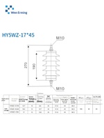 Parafoudre à l'oxyde de zinc HY5WS-17/50 10KV, type distribution extérieure, modulaire et détachable, pour réseau électrique, OEM ODM