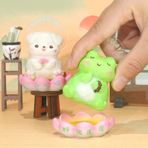 Yu Mo Craft Joyful Lotus Resin Figurine <b>Mini</b> Decor Home Office <b>Desk</b> Gift Lighted Healing Decoration - Product Image 2