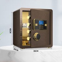 Coffre-fort électronique numérique avec système d'alarme intelligent, boîte de sécurité en acier, serrure à clé, ignifuge, armoire de rangement pour usage domestique