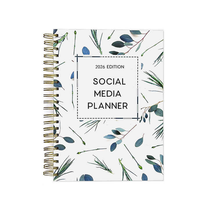 Custom <strong>2026</strong> 2027 Spiral Refreshing Social Media Content Creator <strong>Guided</strong> Planner