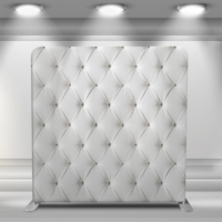 Support de tube en aluminium réutilisable, toile de fond en tissu cuir blanc, mur d'affichage en tissu pour salon professionnel et événement d'entreprise