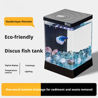Aquarium intelligent pour betta, petit aquarium de bureau avec éclairage LED, affichage de la température, système de filtration par vidange du fond, personnalisable