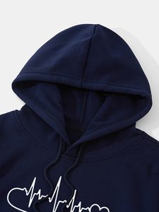 Sudadera con Capucha Casual para Hombre, Manga Larga, Cuello con Capucha, Estampado Gráfico Vintage, Sudadera para Otoño - Product Image 5