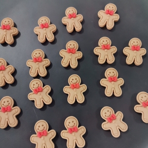 Kawaii Lebkuchenmann Weihnachts-Harz-Flatback-Cabochons – Süße Weihnachts-Lebensmittel-Anhänger für Slime-Zubehör, Handy und Scrapbook - Product Image 2