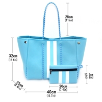 Tas Tote Neoprene untuk Wanita, Tas Pantai Besar untuk Perjalanan dengan Kantong Lepas Pasang, Tas Belanja Ringan dan Stylish untuk Penggunaan Sehari-hari