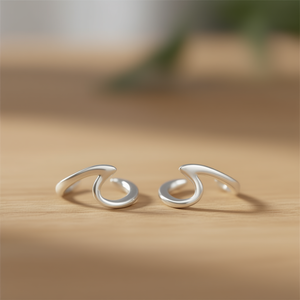 Orecchini a Perno in Argento dal Design Moderno, Colore Giallo, Unisex, per Uso Quotidiano, Gioielli Raffinati - Product Image 2