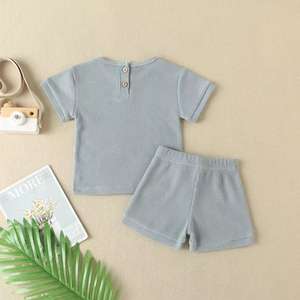 Pantalones cortos con logotipo personalizado para niños y niñas, 100% algodón, conjunto de <span class=keywords><strong>2</strong></span> unidades - Product Image 2