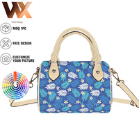 Sac bandoulière portable personnalisé à faible MOQ pour femmes, avec impression à la demande, motif floral et sangles, idéal pour filles