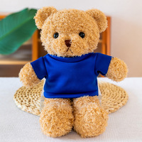 Grosir kualitas tinggi boneka beruang Teddy panas dengan logo cetak pada T-shirt kustom personalisasi T Shirt boneka binatang