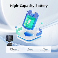 Mini caméra de sport portable HD 1080P, surveillance de sécurité sans fil, batterie intégrée 800mAh, caméra de vision nocturne, enregistreur de conduite pour vélo