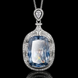 Bulk Order Copper Big Cushion Cut Cubic Zirconia Premium Jewelry Retro <b>Pink</b> Dried Rose Pendant <b>Necklace</b> for Women Festival Gift - Product Image 4