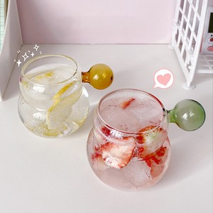 SNW couleur boule poignée <span class=keywords><strong>verre</strong></span> tasse à paroi unique <span class=keywords><strong>verre</strong></span> borosilicaté <span class=keywords><strong>en</strong></span> forme de poire laiteux tasse à thé ménage Latte tasse à café - Product Image 3