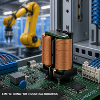 Bobine de suppression de mode commun à noyau UU à montage vertical, filtre EMI à haute inductance peu encombrant pour la conception d'alimentation de circuits imprimés haute densité