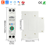 Disjoncteur intelligent Tuya Zigbee Wifi 63A 1P avec compteur d'énergie Kwh, surveillance, minuterie, relais et protection contre les surtensions/surintensités