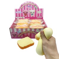 Jouet Squishy Tranche de Pain, Design Alimentaire Simulé Original, Matériau TPE, Anti-Stress, Unisexe, pour 14 ans et plus