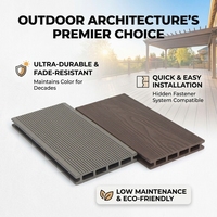 Planches de terrasse en composite WPC pour extérieur, revêtement de sol en bois-plastique imperméable et résistant à l'humidité avec embossage 3D profond